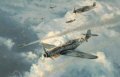  On the morning of 15th October 1943, as Bf109G's from III./JG52 dive into attack a group of Russian fighters high over Zaporozhye in south-east Ukraine, their Kommandeur Hauptmann Gunther Rall pounces on a Soviet La-5 to claim his 222nd victory.......