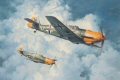  You can feel the tension in this evocative painting as Messerschmitt Bf109s from 7./JG2 Richthofen head out on a long-range fighter patrol in September 1940.  With the sun behind them they hope to launch a surprise attack on unsuspecting RAF aircraf......